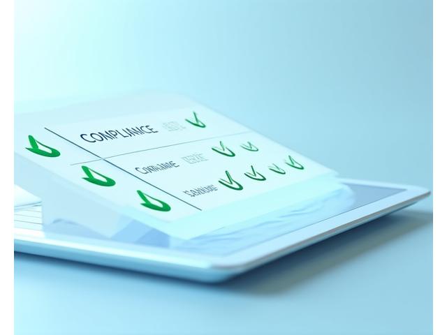 Checklist numérique illustrant les différentes exigences du RGPD pour les entreprises, avec des cases cochées et des icônes.