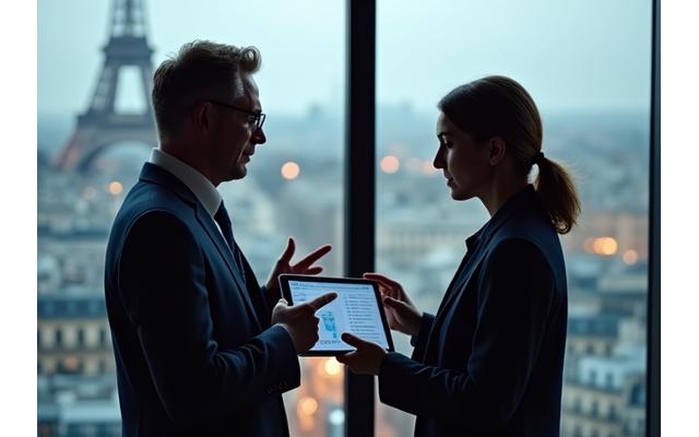 Dirigeants de PME en pleine discussion stratégique, symbolisant la croissance