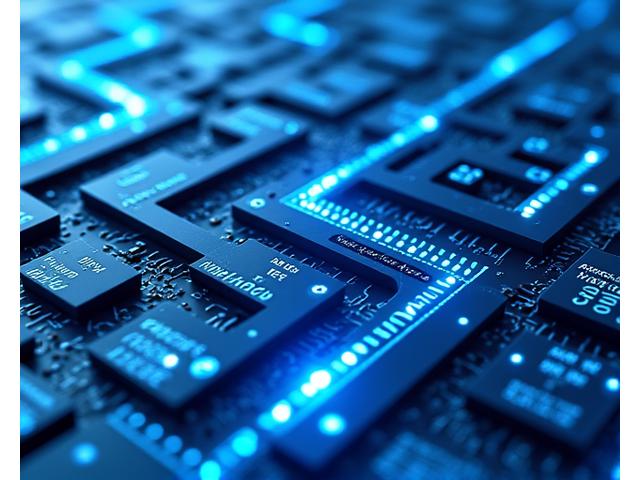 Illustration abstraite d'un labyrinthe réglementaire avec des icônes de fintech et de conformité.